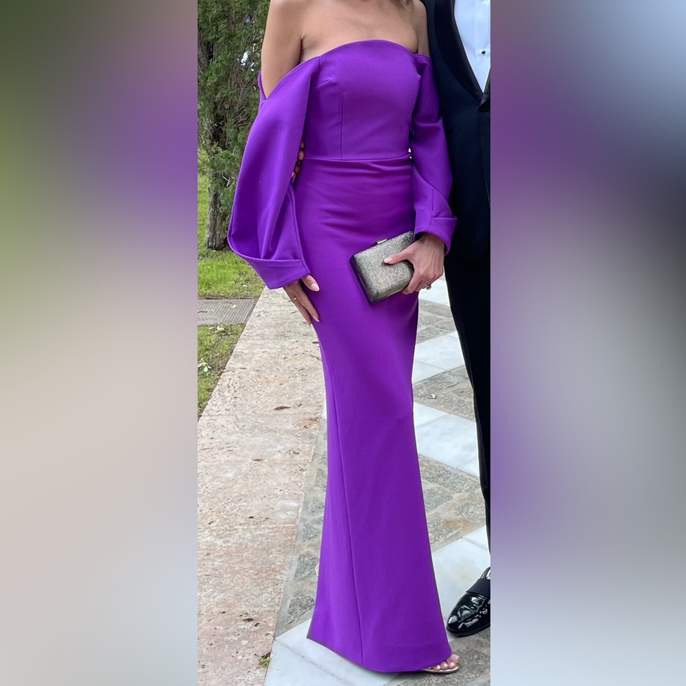 Solace, off the shoulder dress in royal purple